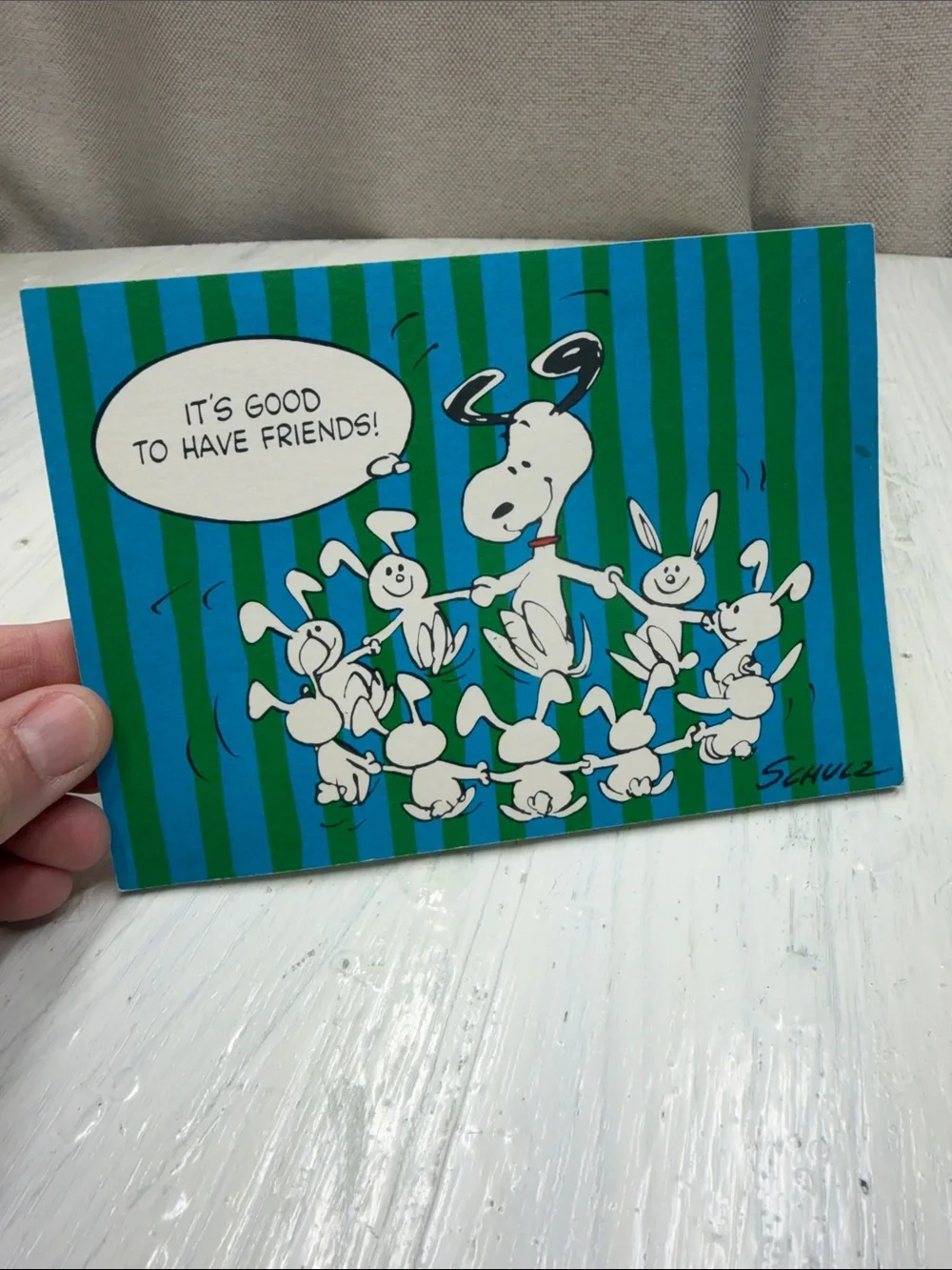 Vintage 1974 Peanuts Snoopy & Bunny Friends Hallmark Postcards - Lot of 12